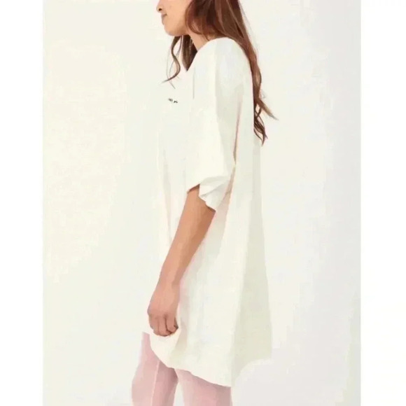🆕 Free People Ivory Cozy Cool Girl Lounge T-Shirt M🆕 - Picture 3 of 16